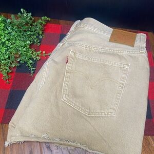 Levi's 501 Premium Khaki Button Up Shorts